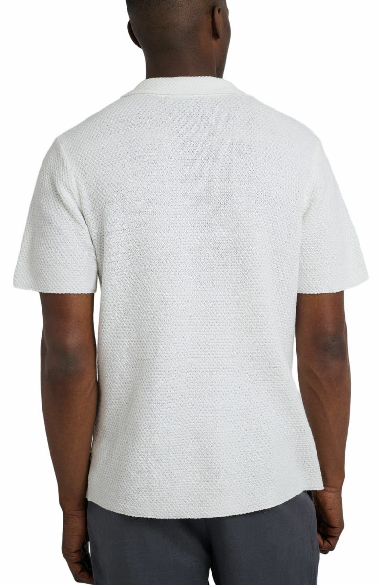 Onia Cotton Crochet Johnny Collar Polo, Alternate, color, White