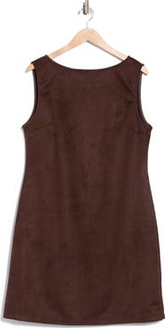 Renee C Faux Suede Shift Dress