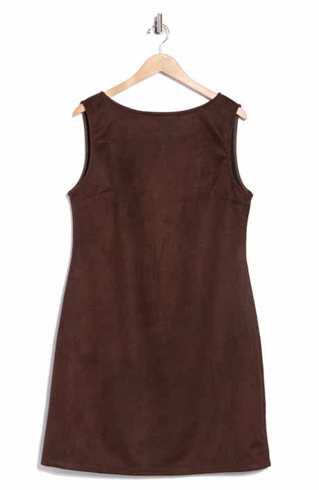 Renee C Faux Suede Shift Dress