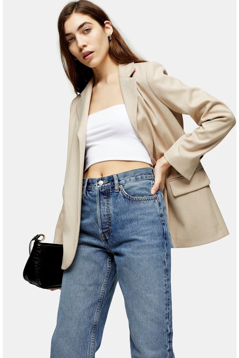 Straight Leg Dad Jeans, Alternate, color, MID DENIM