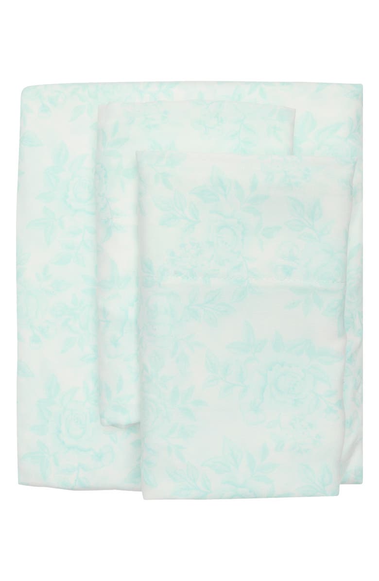 MAISON DES FLEURS Floral Microfiber Sheet Set, Main, color, Mint