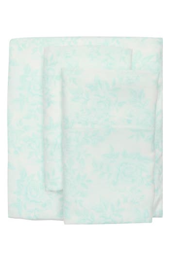 Maison Des Fleurs Floral Microfiber Sheet Set In Green