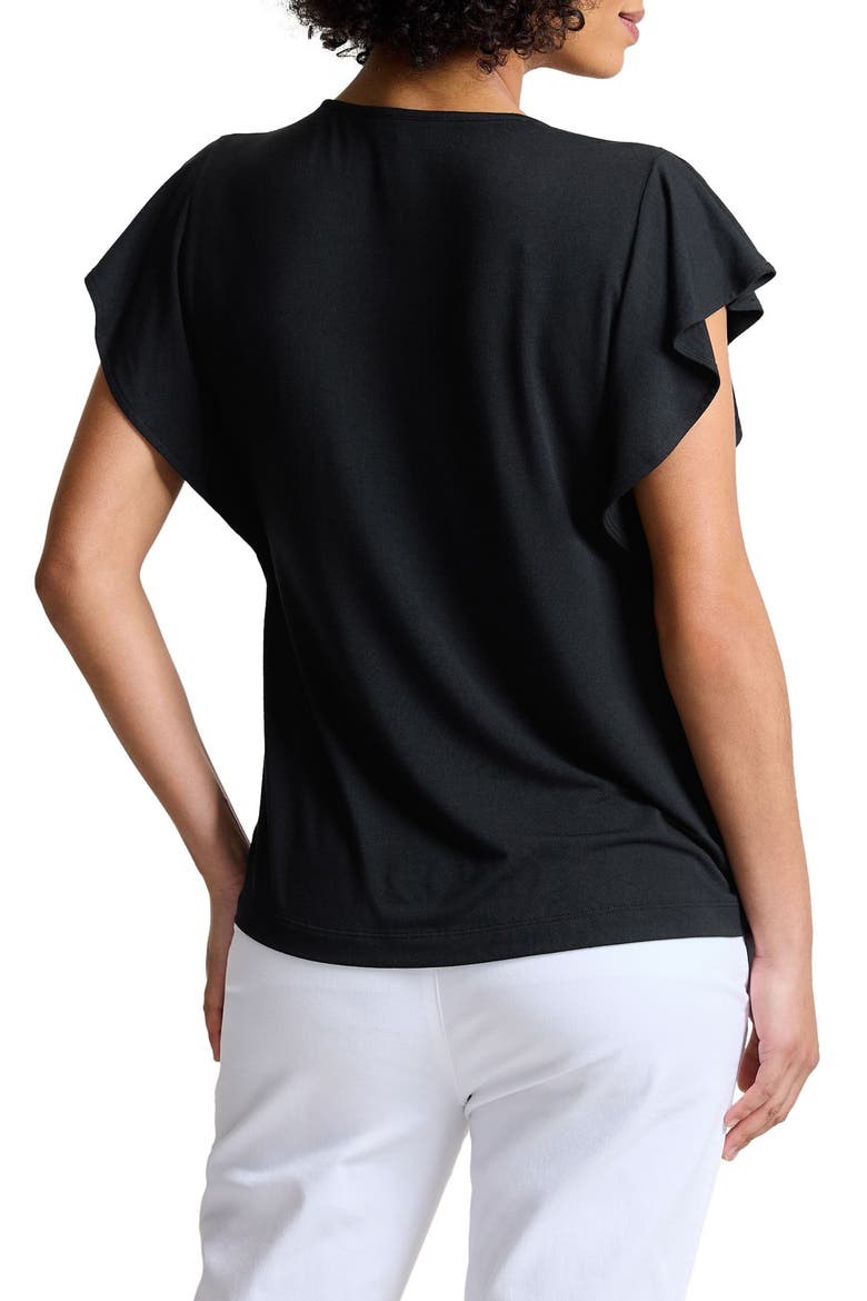 Kauai Flutter Sleeve T-Shirt, Alternate, color, BLACK