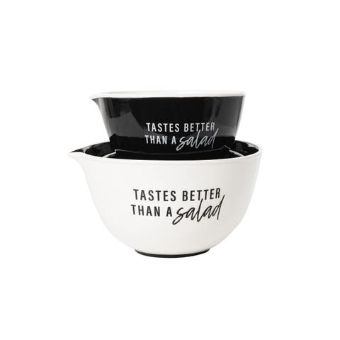 Better Than A Salad Mixing Bowl Set of 2 Ceramic White 112 oz