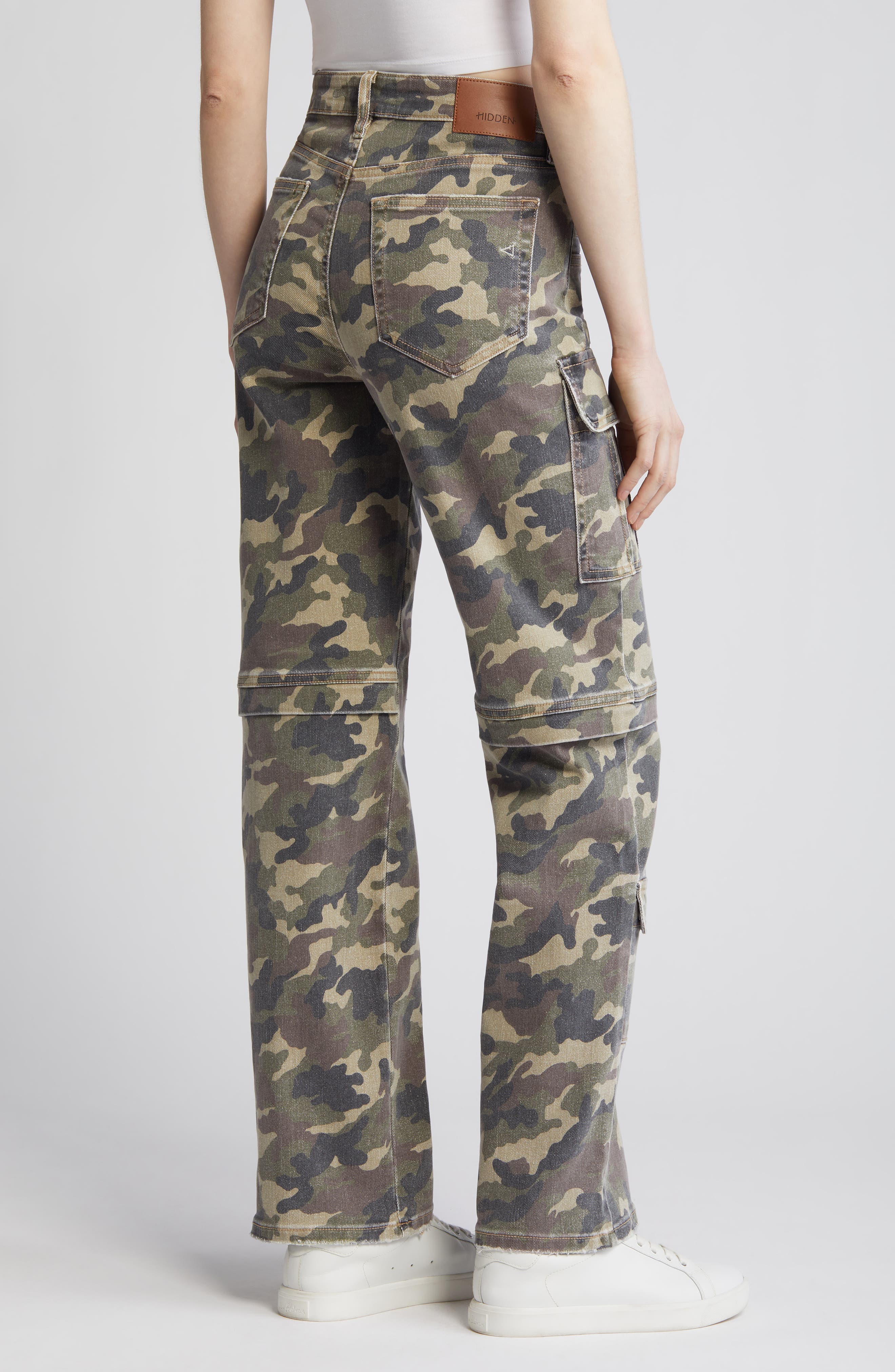 Camo Print Straight Leg Cargo Pants - image 2