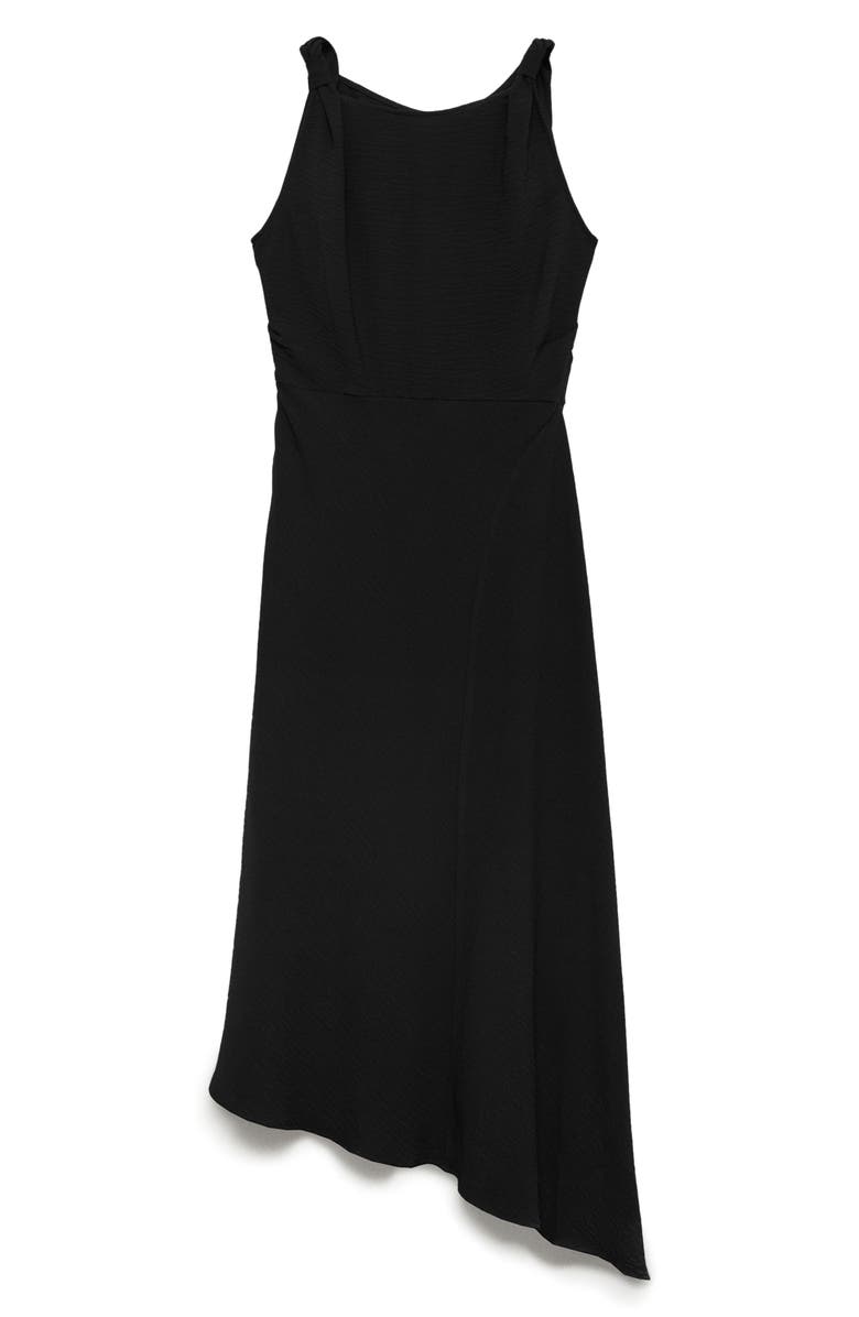 MANGO Asymmetric A-Line Dress, Main, color, Black