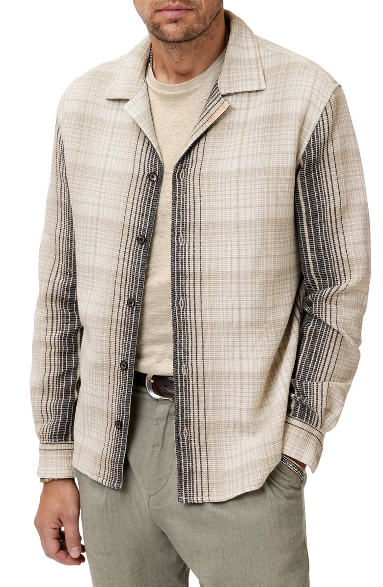 John Varvatos Dane Camp Collar Button-Up Shirt, Alternate, color, Chalk