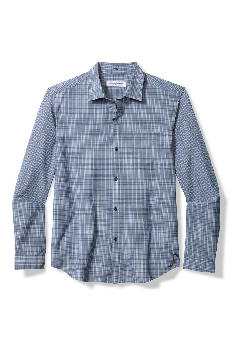 Bahama Coast Tidal Check IslandZone® Button-Up Shirt, Main, color, NAVY