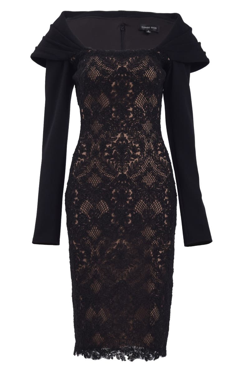 Tadashi Shoji Corded Lace Long Sleeve Body-Con Dress, Alternate, color, 