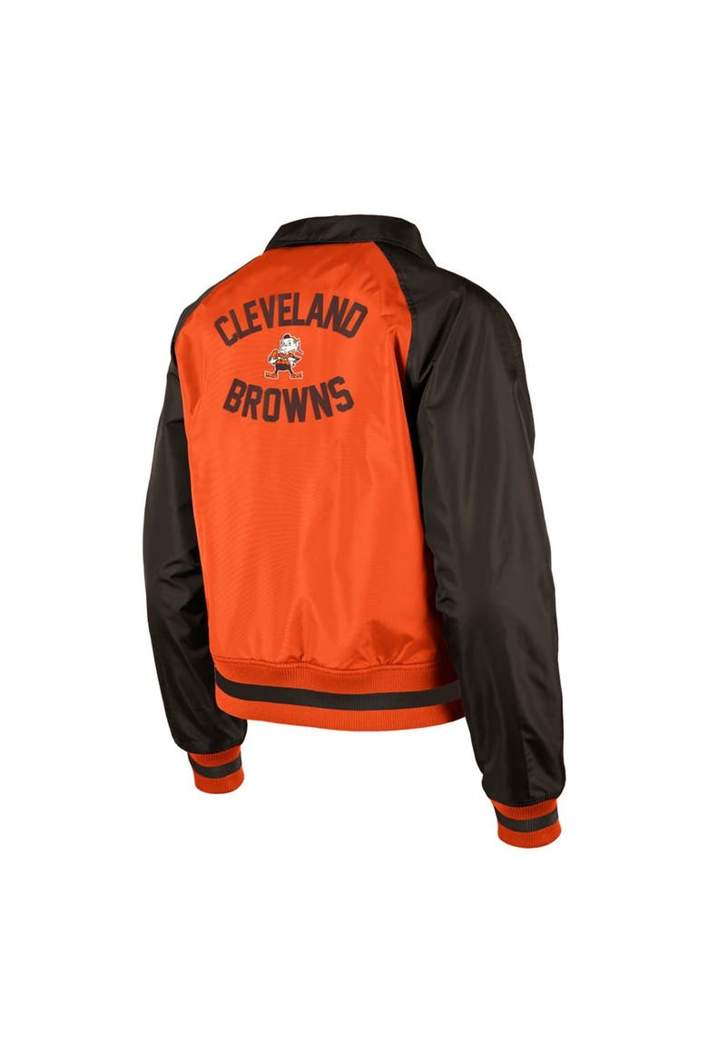 Women's New Era Orange Cleveland Browns Coaches Raglan Full-Snap Jacket, Alternate, color, Orange