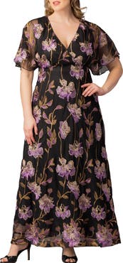 Kiyonna Embroidered Elegance Floral Gown