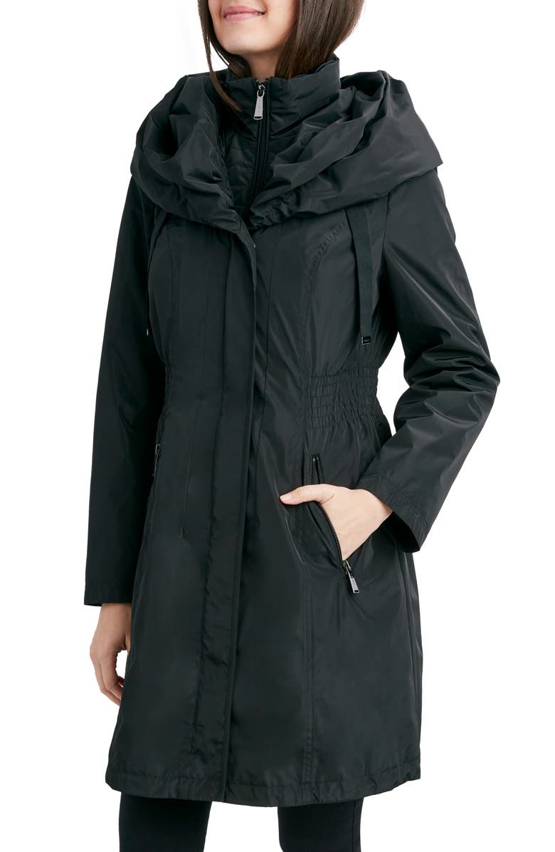 Laundry by Shelli Segal Bib Hooded Rain Jacket, Alternate, color,