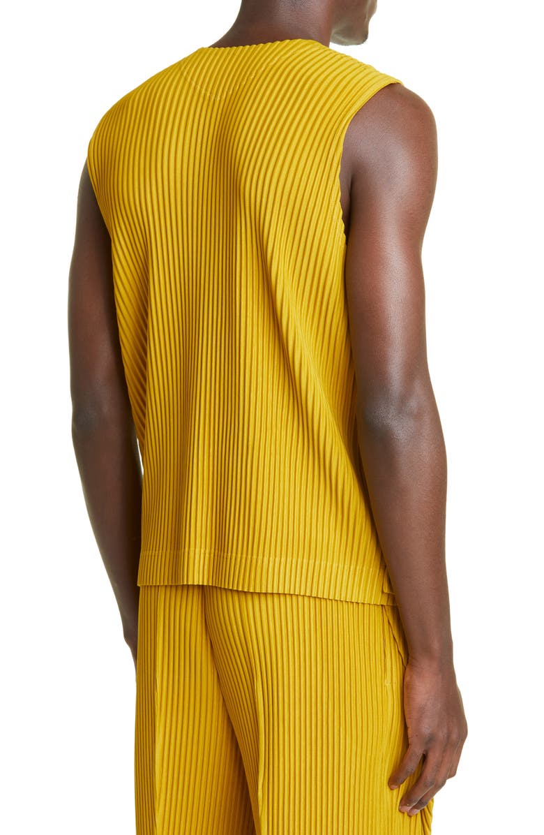 Homme Plissé Issey Miyake Men's Bow Pleated Snap Front Vest, Alternate, color,