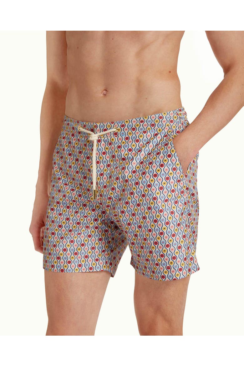 Bulldog Drawcord Mid Length Swim Shorts, Alternate, color, WHITE SAND
