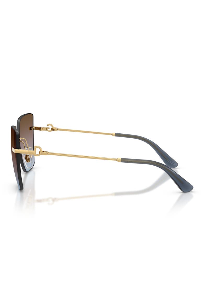 62mm Oversize Gradient Cat Eye Sunglasses, Alternate, color, GOLD / AZURE PINK BROWN