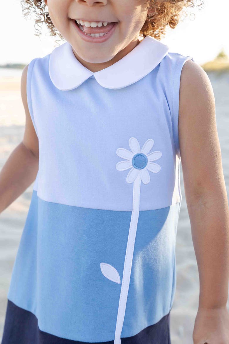 Colorblock Knit Dress With Flower, Alternate, color, Blue