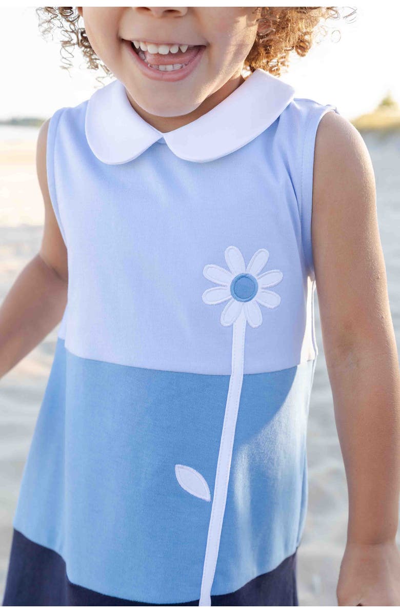 Florence Eiseman Colorblock Knit Dress With Flower, Alternate, color, Blue