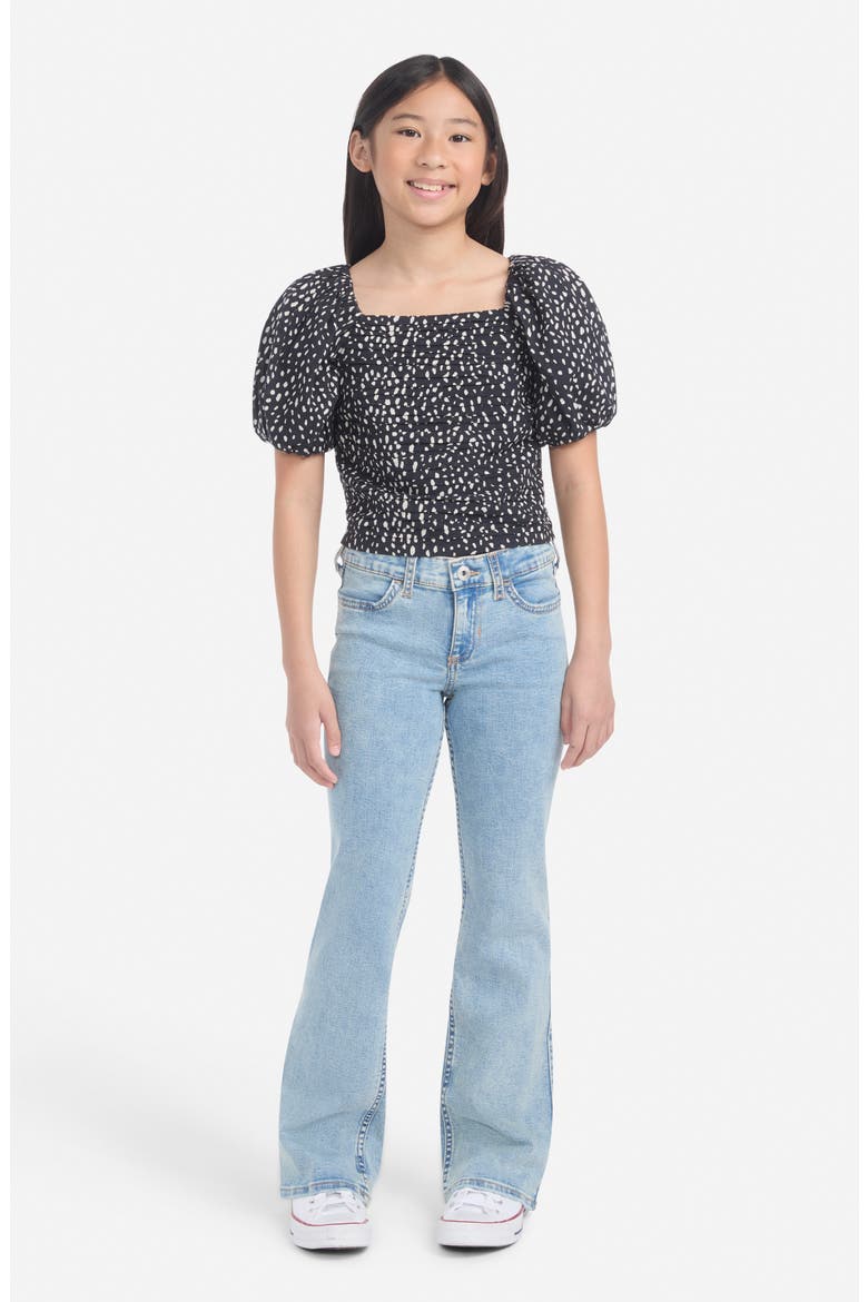 Kids' Emerson Puff Sleeve Top, Alternate, color, ANTHRACITE