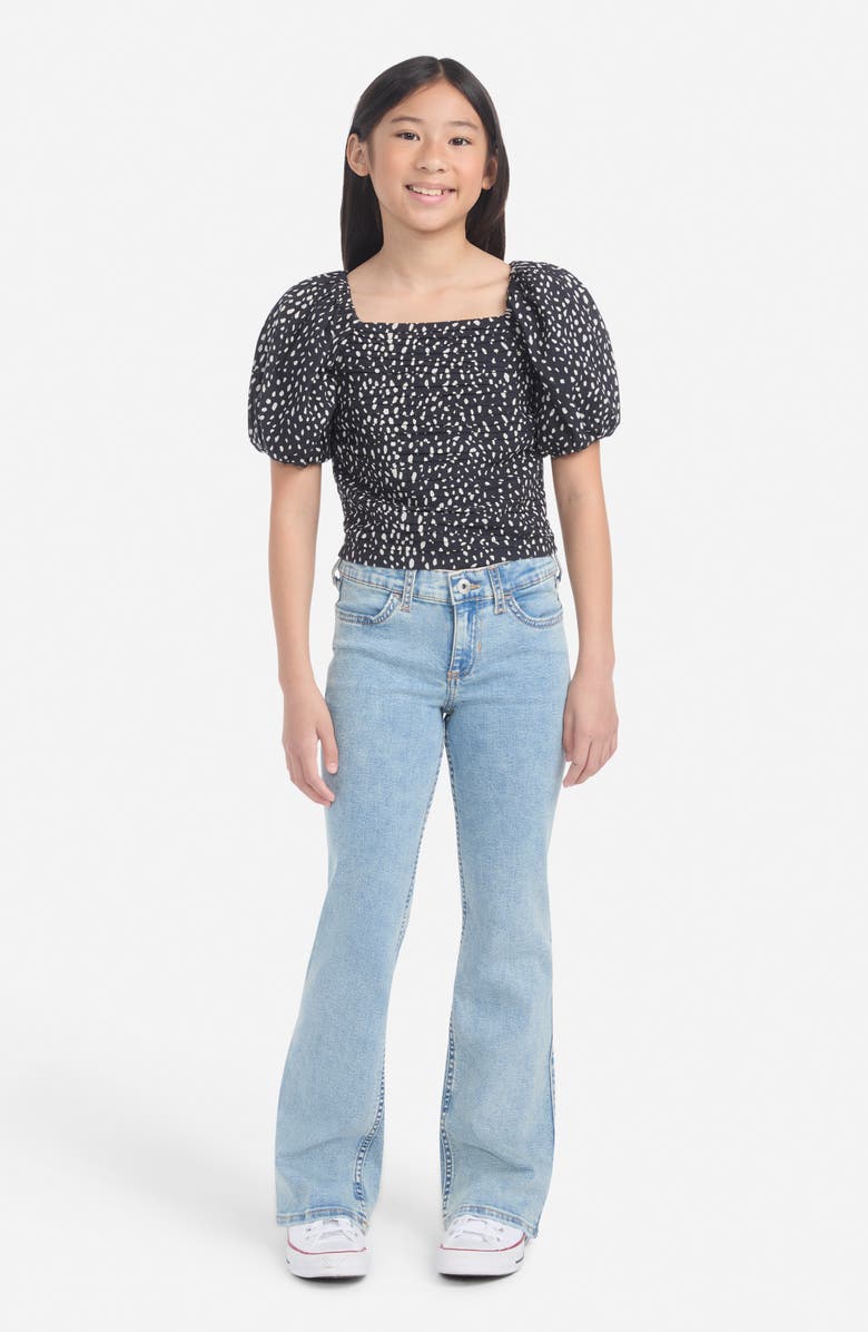 abercrombie kids Kids' Emerson Puff Sleeve Top, Alternate, color, Anthracite