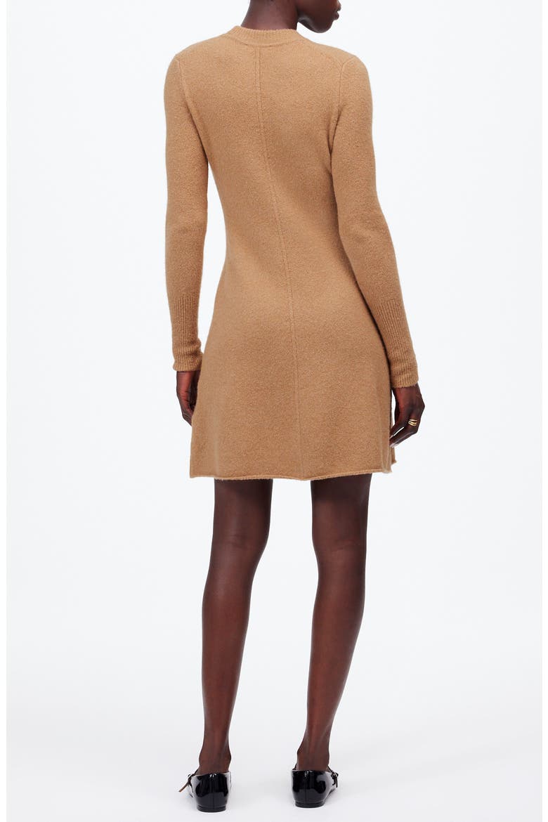 Long Sleeve Mini Sweater Dress, Alternate, color, HEATHER CARAMEL