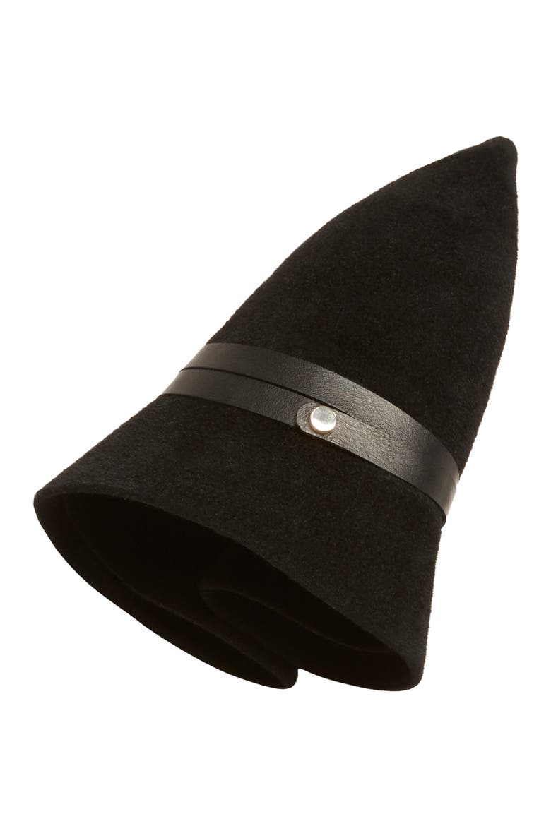 Helen Kaminksi Small Packable Fur Felt Cloche, Alternate, color, BLACK/ BLACK