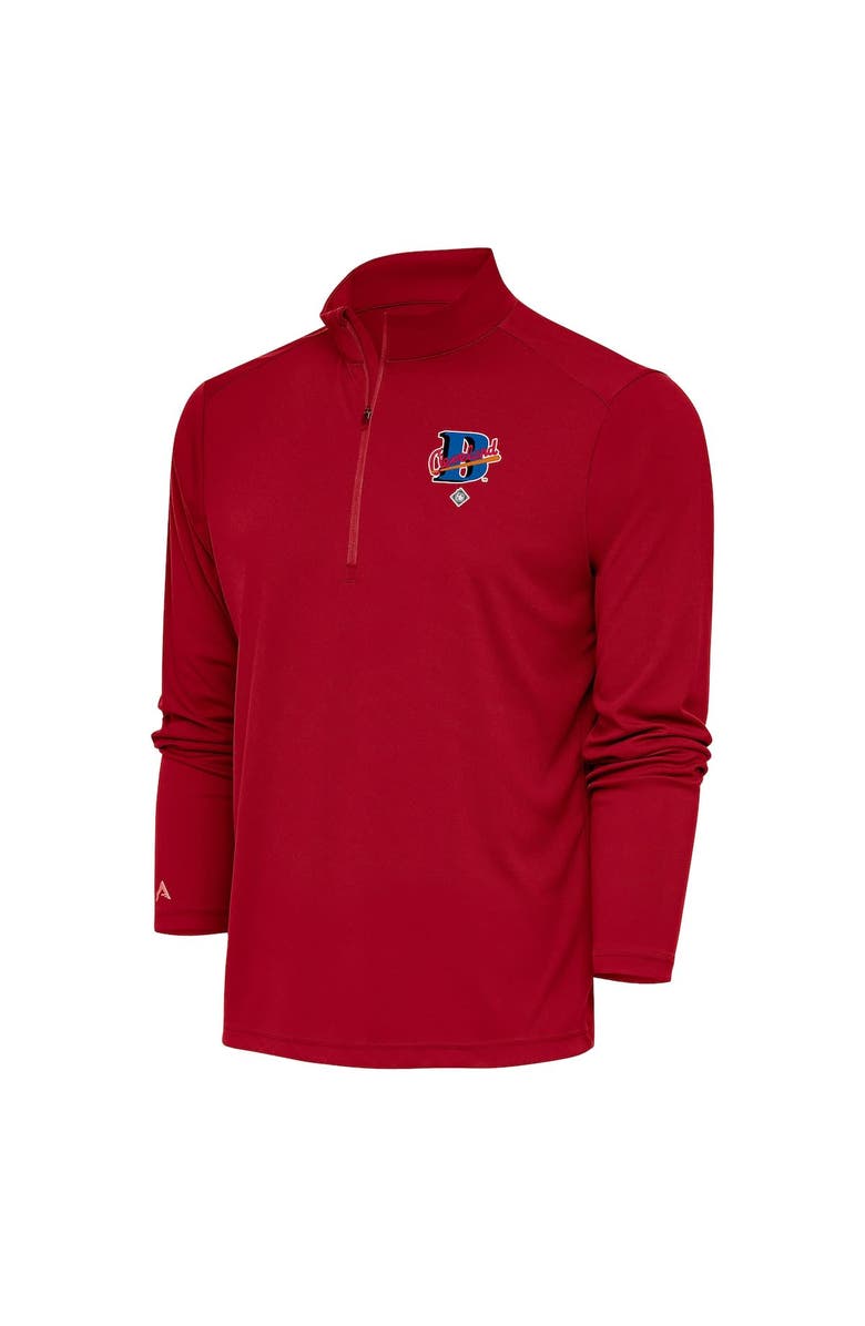 ANTIGUA Men's Antigua Red Cleveland Buckeyes Tribute Quarter-Zip Pullover Top, Alternate, color,