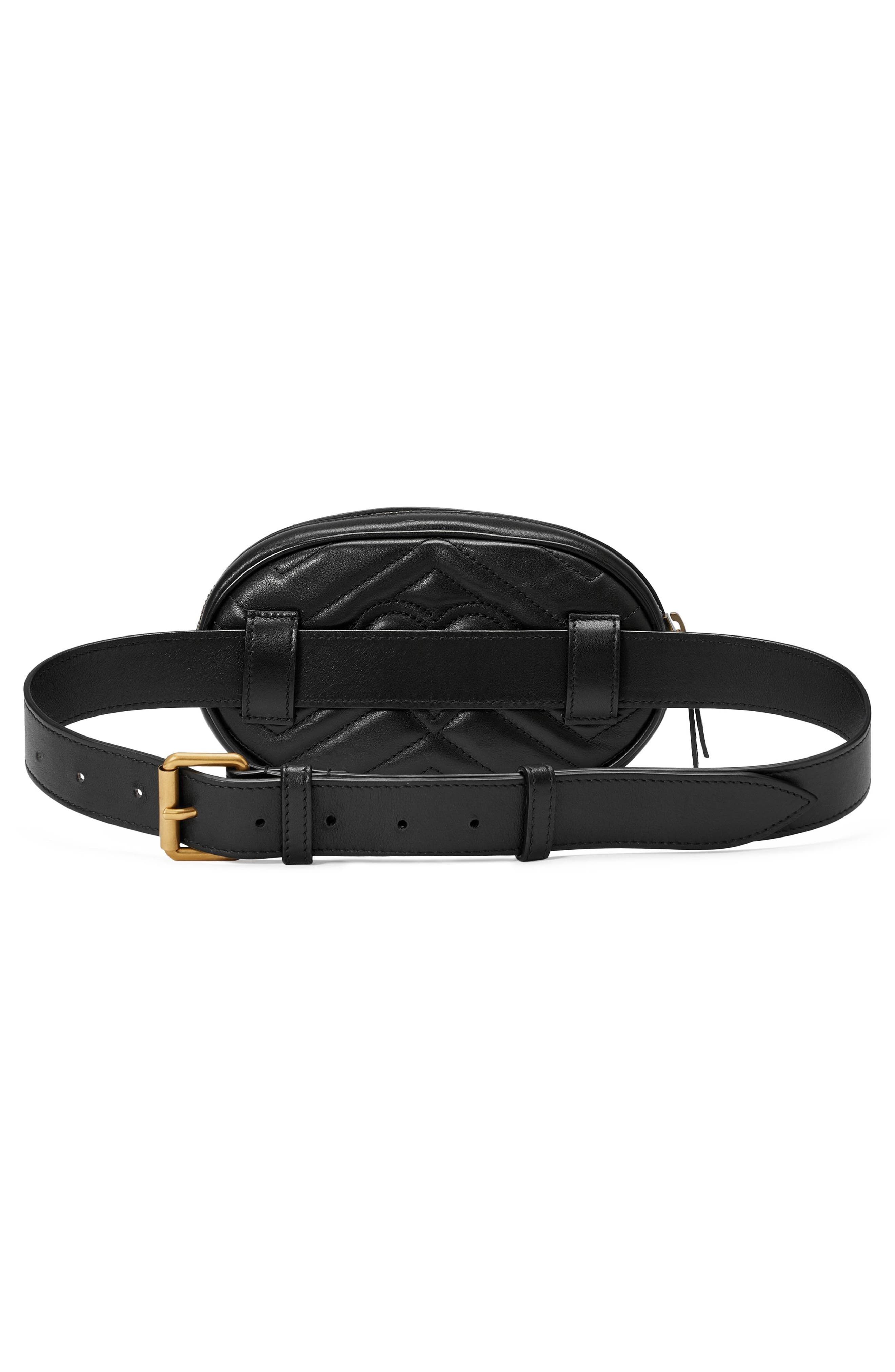 Gucci GG Matelassé Leather Belt Bag, Alternate, color, 