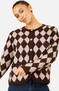 Yumi Argyll Button-Front Knit Cardigan