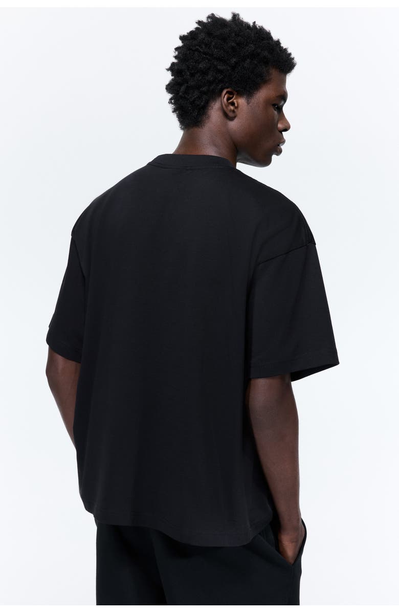 H&M Oversized Fit Cotton T-shirt, Alternate, color, Black