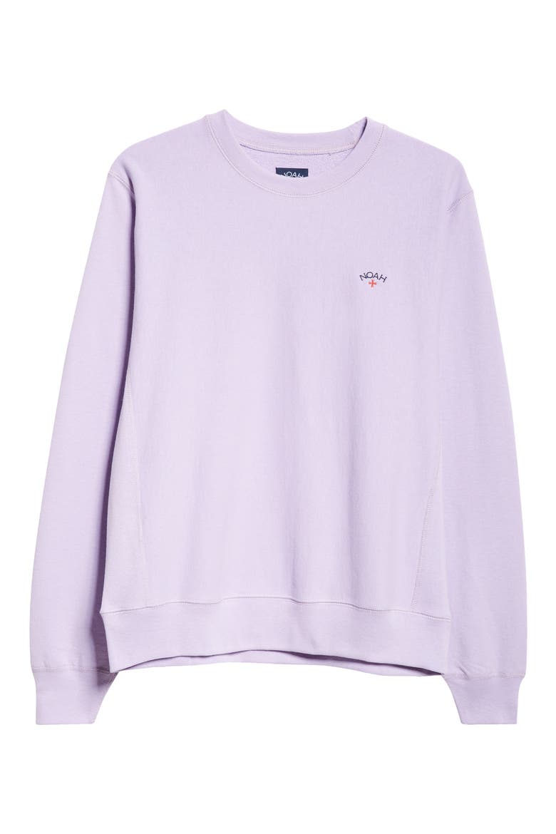 Classic Cotton French Terry Crewneck Sweatshirt, Alternate, color, LILAC BREEZE