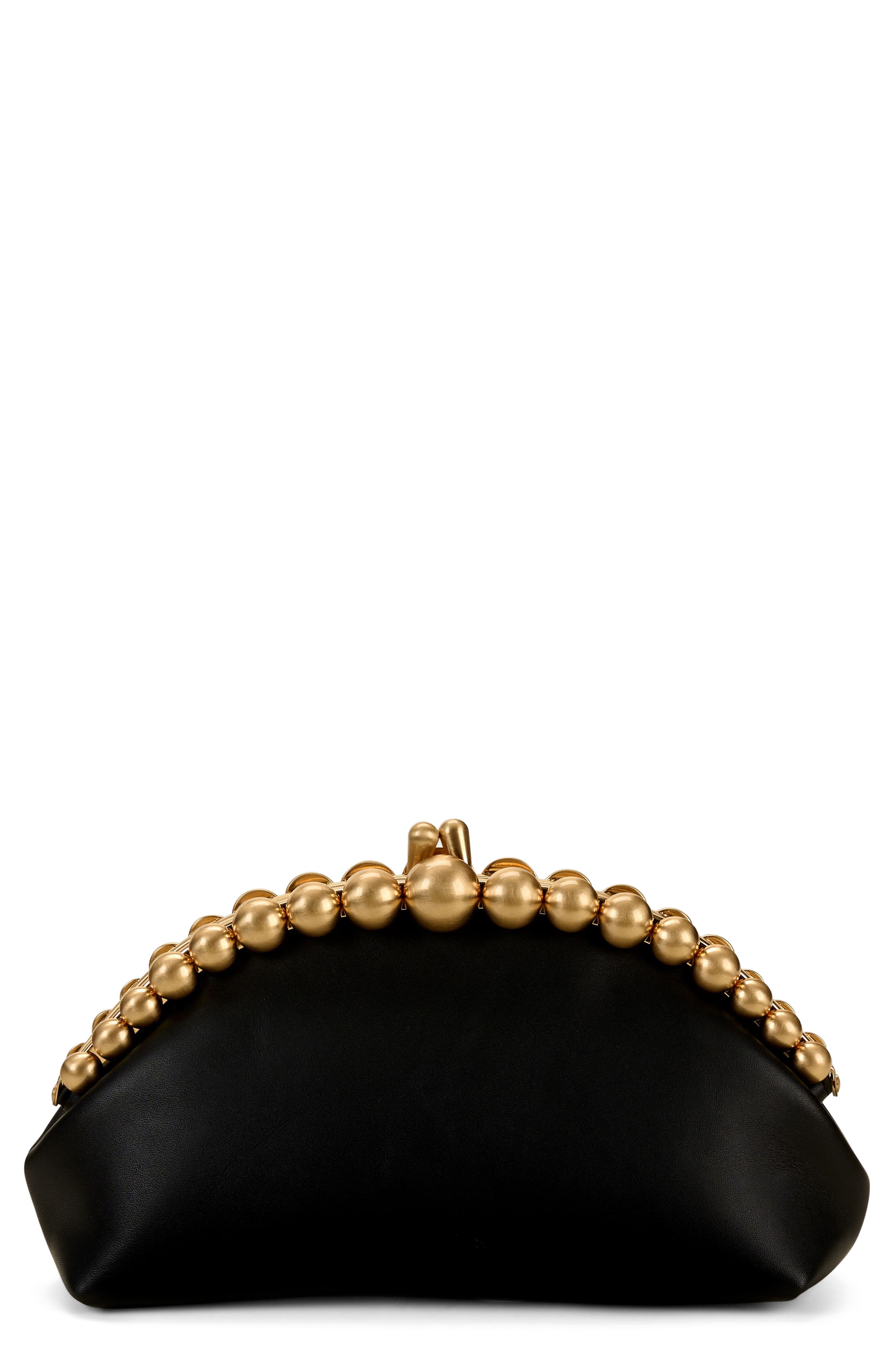 Cult Gaia Una Leather Frame Clutch, Main, color, 