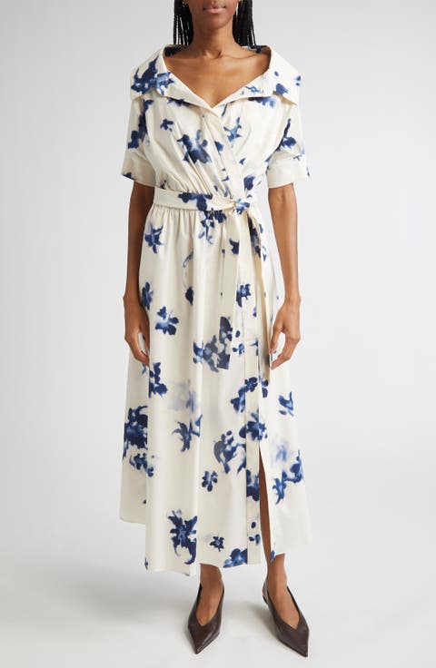 Lydia Floral Stretch Cotton Shirtdress