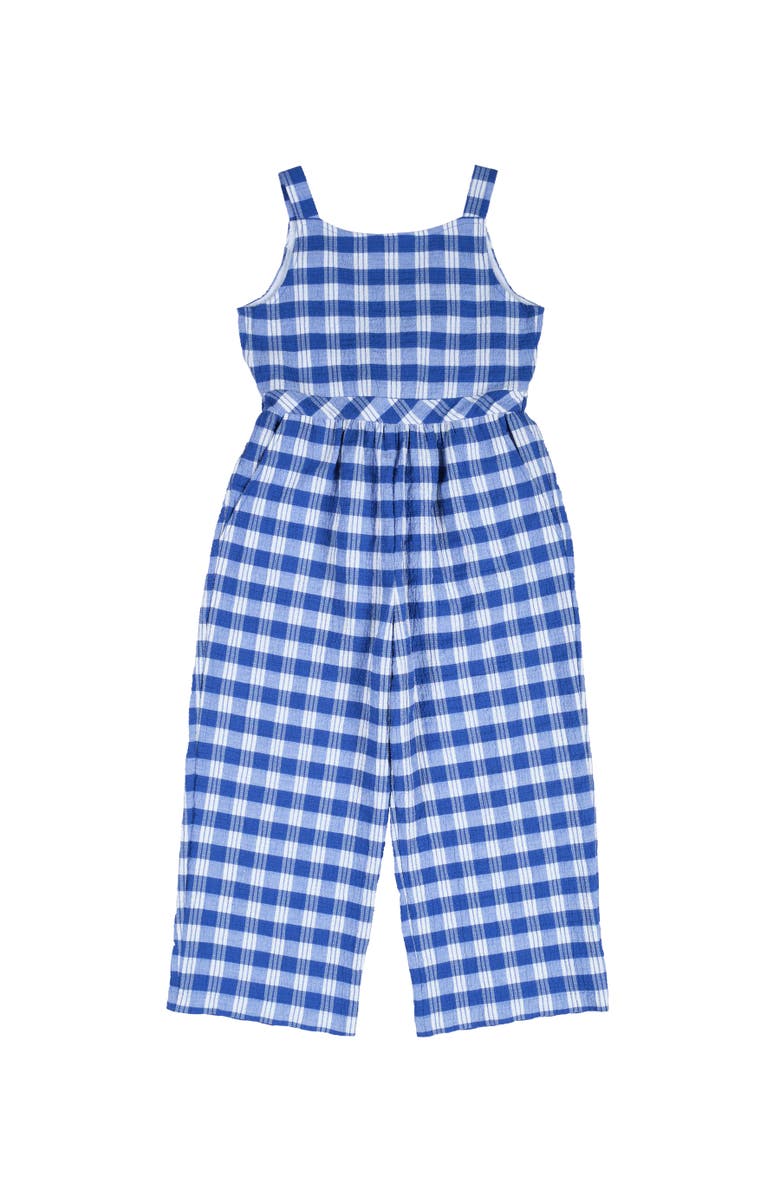 Florence Eiseman Plaid Seersucker Jumpsuit, Main, color, Blue / White