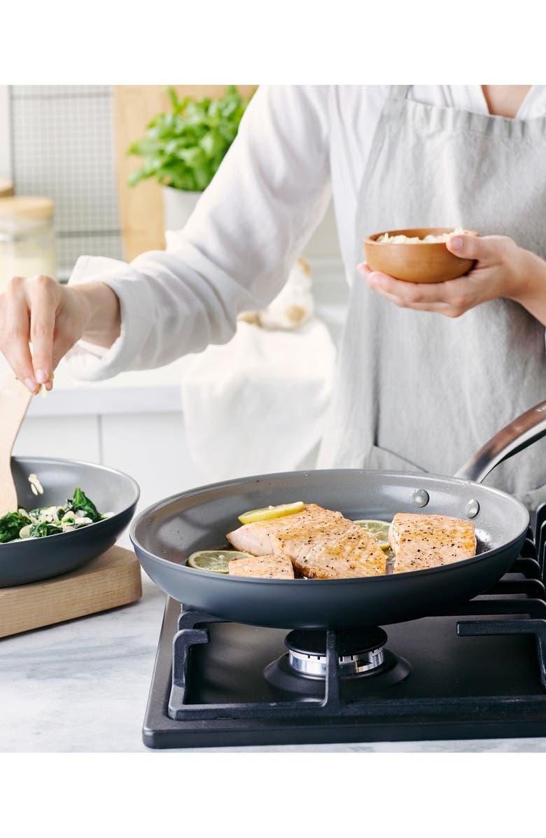 GreenPan Chatham Hard Anodized Set of 2 Fry Pans, Alternate, color, Grey