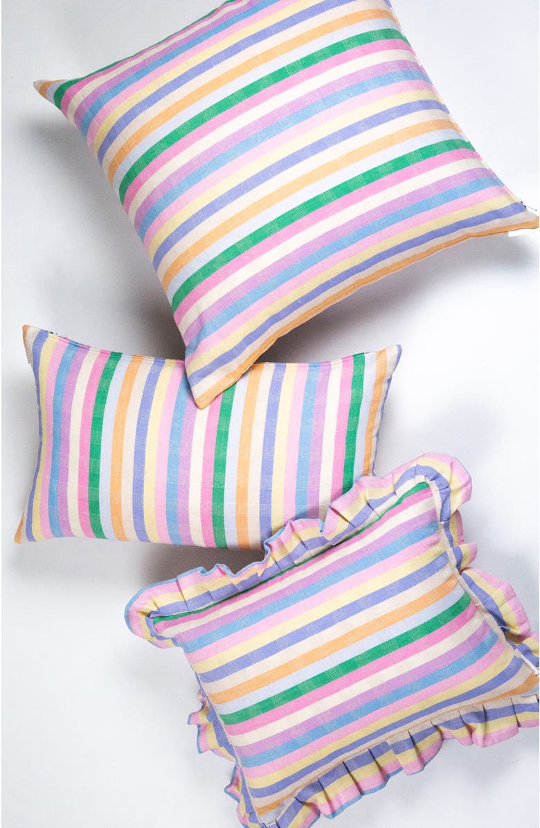 Archive New York Handwoven Classic Striped Rectangle Cotton Throw Pillow, Alternate, color, Multi