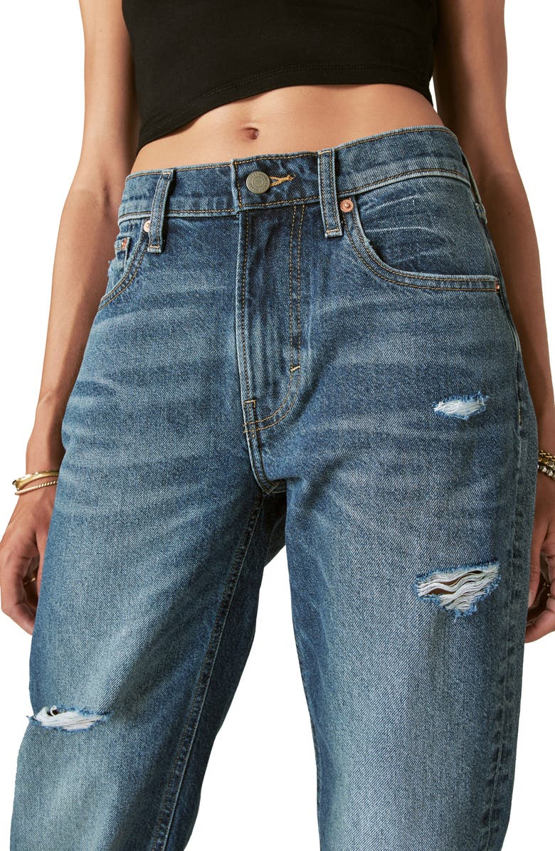 Lucky Brand Ripped Boyfriend Jeans, Alternate, color,