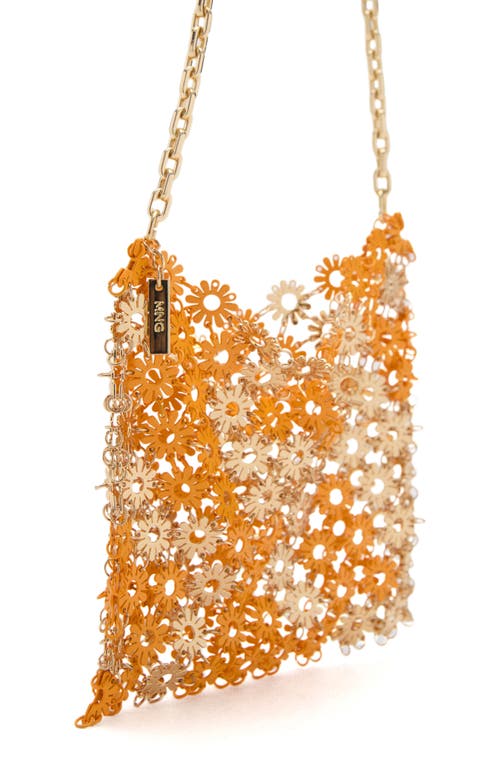 Mango Flower Metal Shoulder Bag In Orange