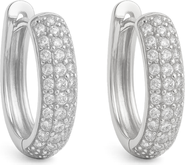 DLORIA Nadia Pavé Huggie Hoop Earrings