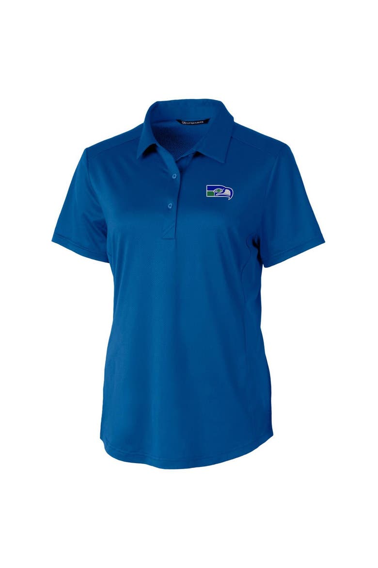 Women's Cutter & Buck Royal Seattle Seahawks Throwback Logo Prospect Textured Stretch Polo, Alternate, color, Royal