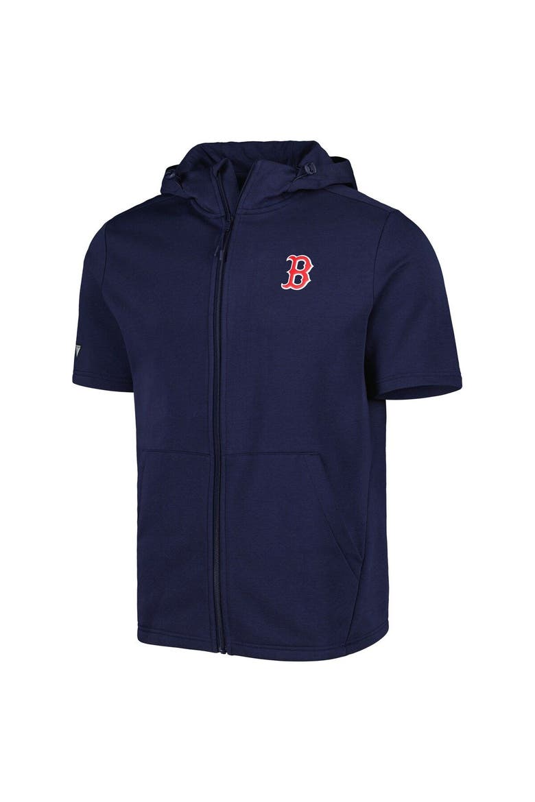 Men's Levelwear Navy Boston Red Sox Recruit Full-Zip Short Sleeve Hoodie, Alternate, color, Navy