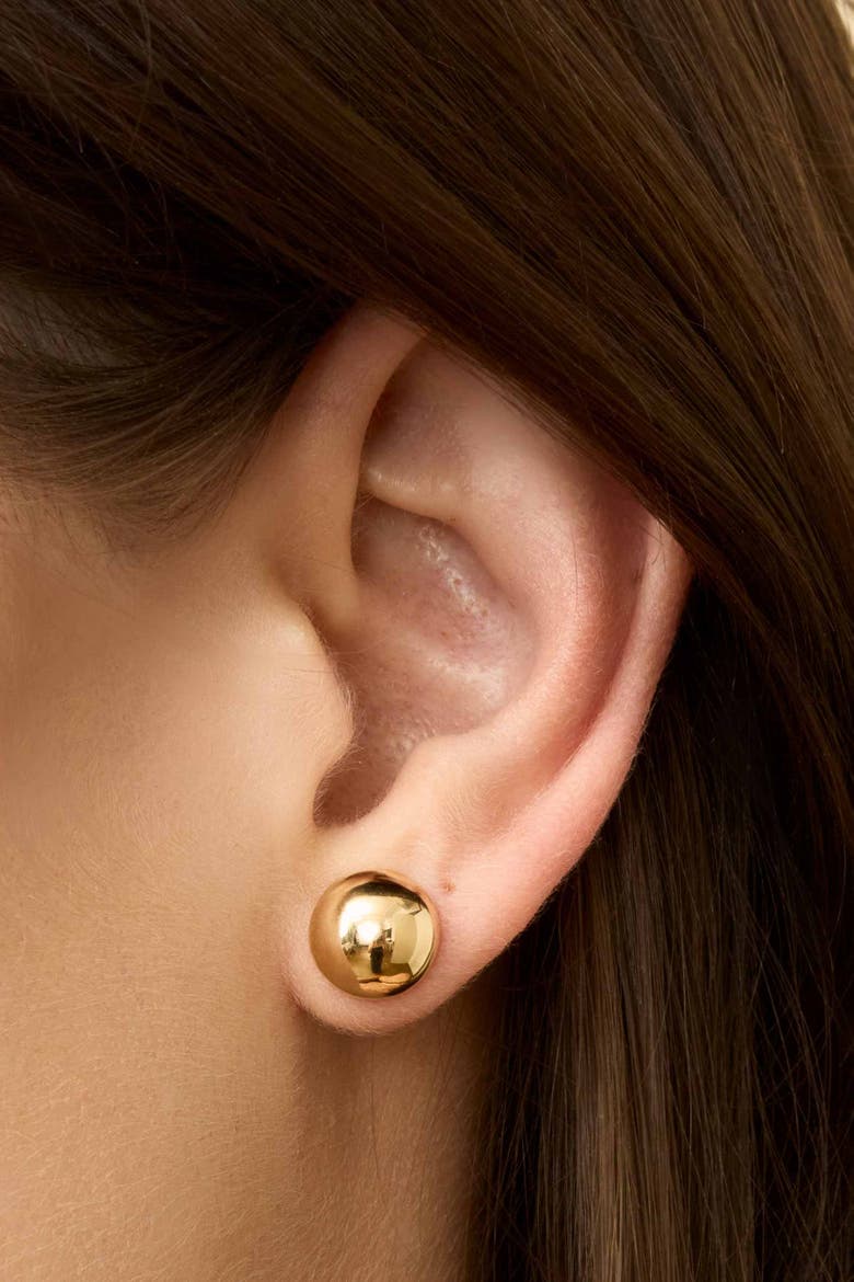 14K Yellow Gold Buttoned Up Large Studs, Alternate, color, Yellow Gold