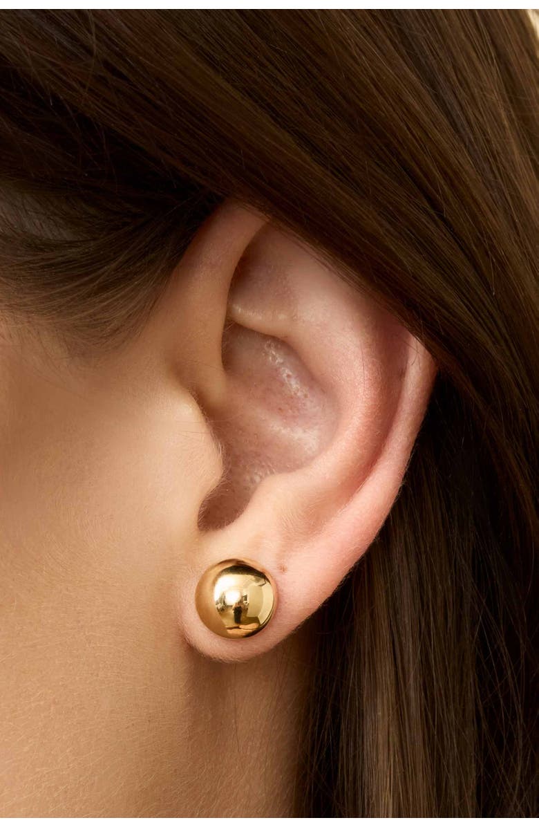 Oradina 14K Yellow Gold Buttoned Up Large Studs, Alternate, color, Yellow Gold