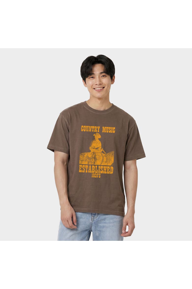 Country Music Est 1920s Garment Dyed T-Shirt, Alternate, color, Espresso