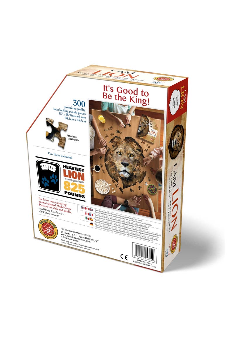 I Am Lion 300 Pieces Animal Shaped Jigsaw Puzzle, Alternate, color, Multicolored