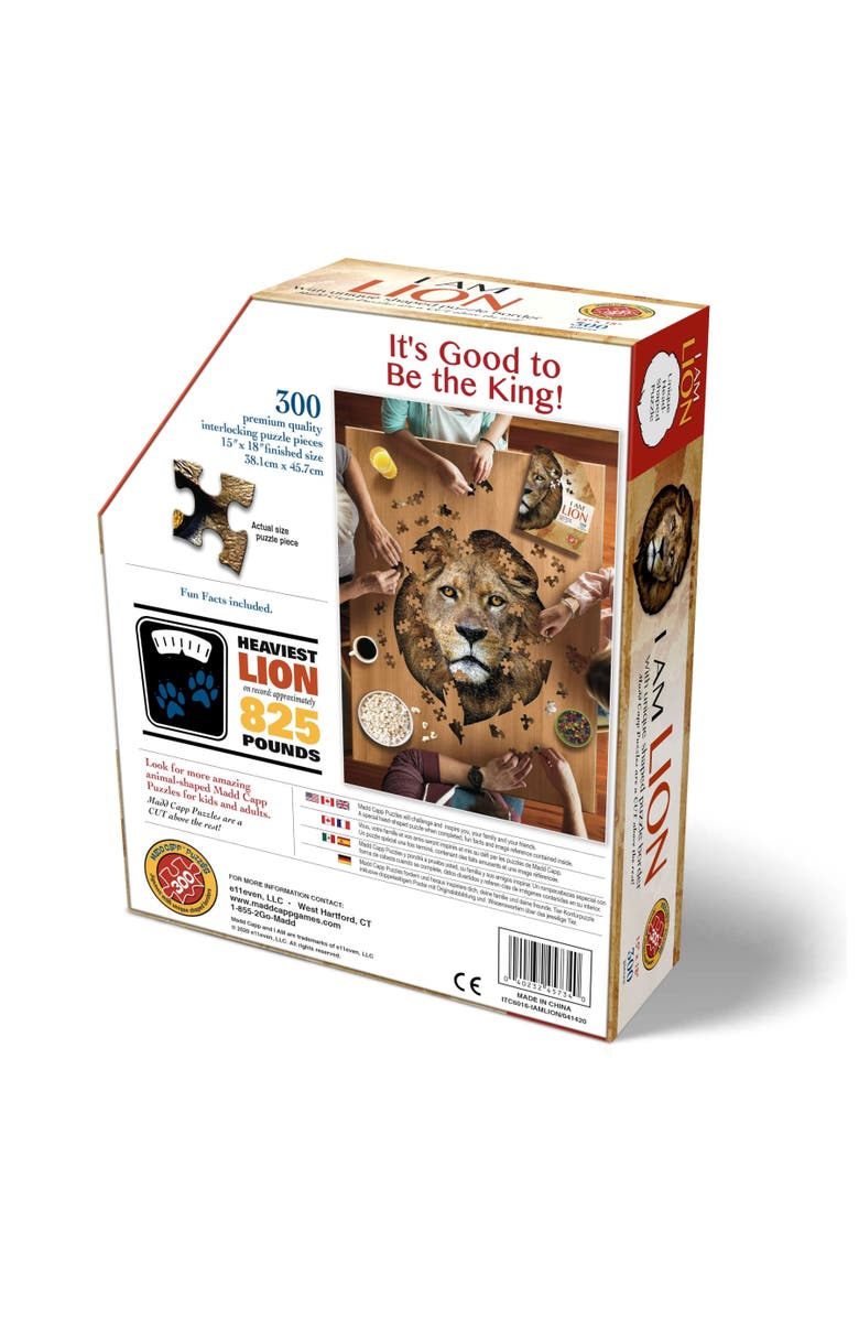 Madd Capp I Am Lion 300 Pieces Animal Shaped Jigsaw Puzzle, Alternate, color, Multicolored