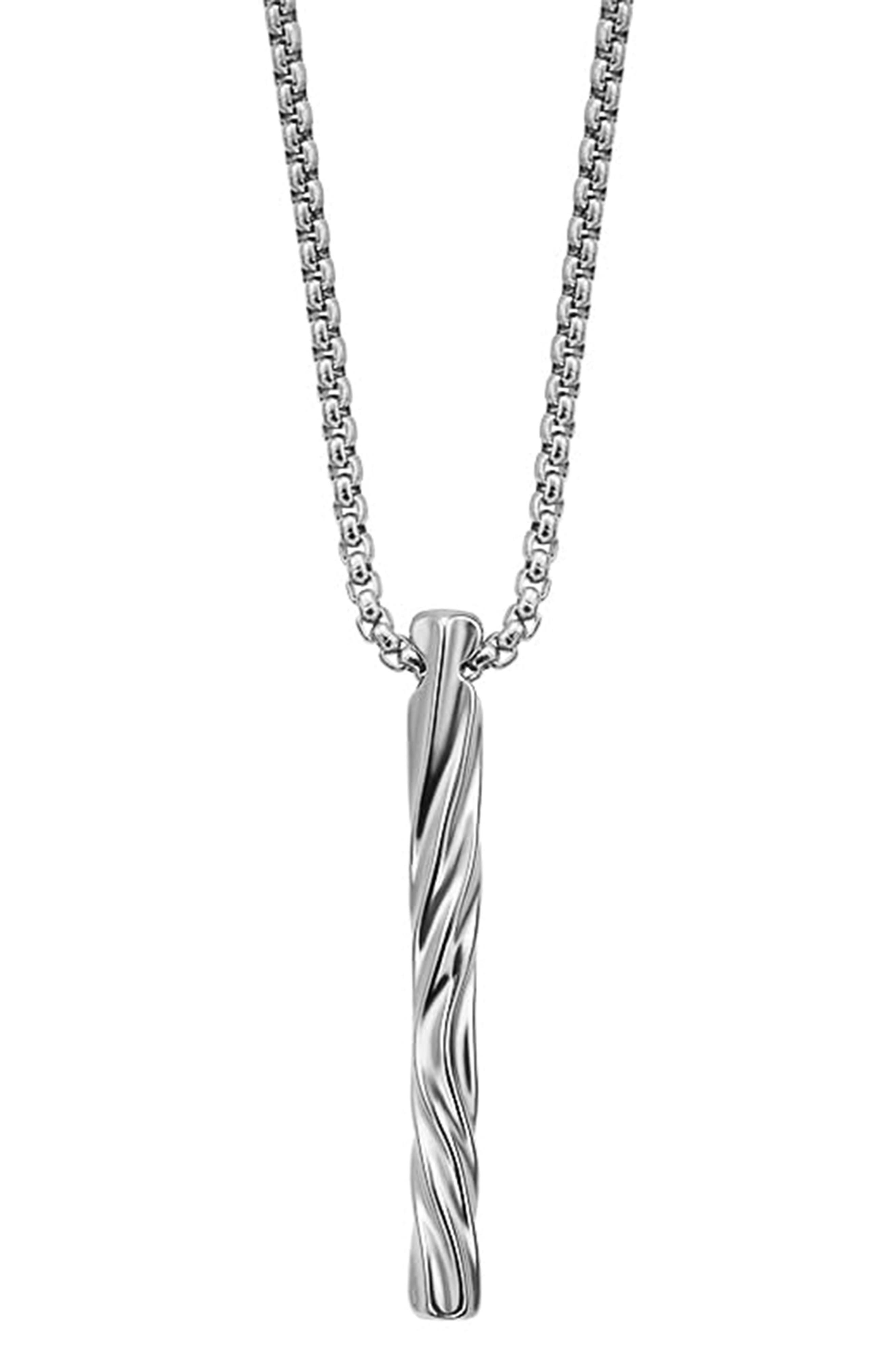 VAN HEUSEN Men's Twisted Tube Pendant Necklace