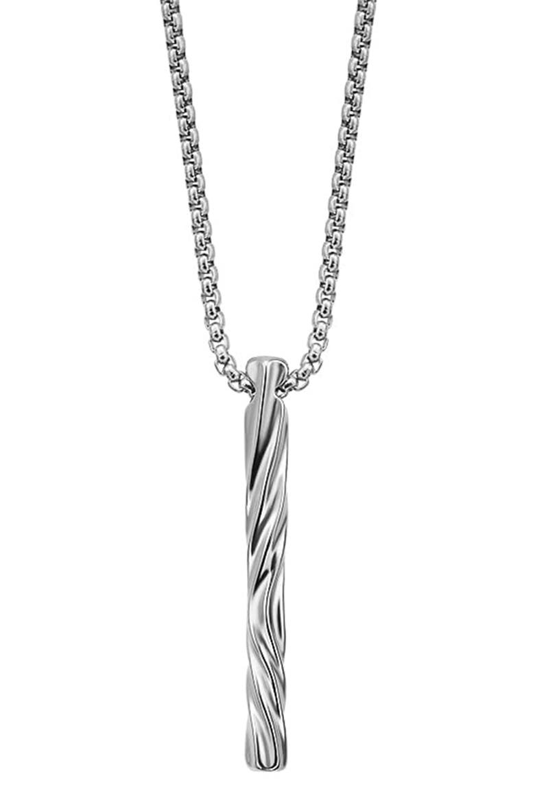 Men's Twisted Tube Pendant Necklace, Main, color, SILVER