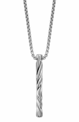 VAN HEUSEN Men's Twisted Tube Pendant Necklace