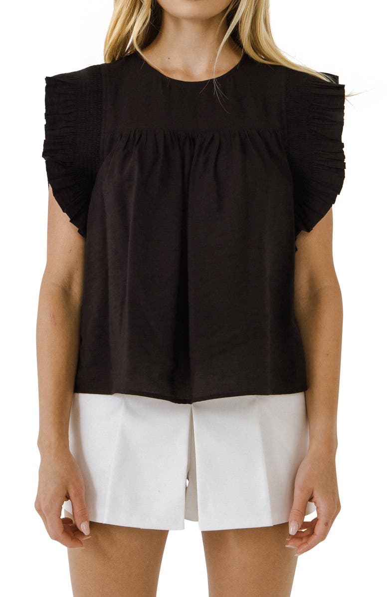 English Factory Ruffle Detail Top, Main, color, 