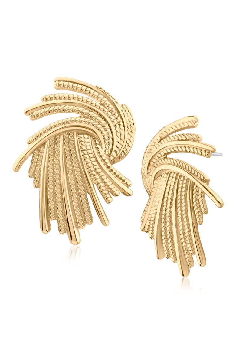 Whispy Strands Statement Earrings, Main, color, GOLD